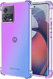 [Ueokeird] for Motorola Edge 30 Fusion Case, Motorola S30 Pro XT2243-2 Case, Clear Cute Gradient Phone Case Slim Anti Scratch TPU Cover Shockproof Protective Case for Motorola Moto S30 Pro (Purple/Blue)