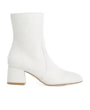 Stuart Weitzman Flareblock 60 Zip Boots 36 White