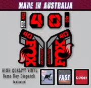 FOX style Factory 40 Fork Decals Stickers Red /grey/black Laminated 2020