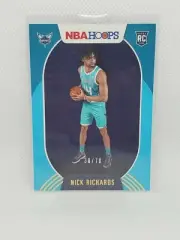 2020-2021 NBA HOOPS NICK RICHARDS RC TEAL SERIAL # 30/70 CHARLOTTE HORNETS LOW #