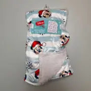 Disney Mickey Mouse Baby Blanket Santa Mickey 30x40 Inch Plush Soft Polyester