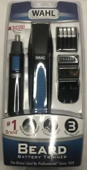 Wahl Home Products Beard Battery Trimmer + Nose & Ear Trimmer - 5337-1801KB NEW