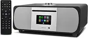 LEMEGA M5P DAB Radio with CD Player,WiFi Internet Radio with Bluetooth 35W Hi-Fi Compact Stereo System,Spotify Connect,USB player,Dual Alarms Clock,FM Digital Radio with Remote Control - Black Oak