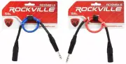 2 Rockville 1.5' Male REAN XLR to 1/4'' TRS Balanced Cable (Red and Blue)