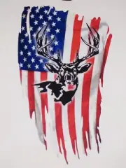 American Flag Deer Skull decal Sticker Cup Helmet CornHole Board graphic decals
