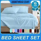 2022 Microfiber Flat Fitted Bed Sheet Set Pillowcase Single/Double/Queen/King
