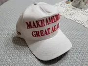 2020 Trump Official MAGA White Polish American Hat, Cali-Frame, Rare