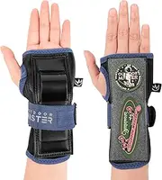 OutdoorMaster Wrist Guards for Snowboarding, Skating, Skateboarding, Impact Resistant Wrist Brace with Splints and Adjustable Strap, Wristsaver Wrist Support Protective Gear for Adults/Youth (1 Pair)