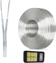 28AWG -18 AWG Two-core Tinned Copper Core Parallel Wire PVC Electronic Wire UL Certified, Suitable for Billboards, LED Lights, Power Cords, Transparent Double Electronic Wire(33ft,28AWG)