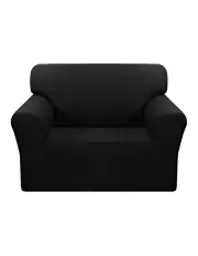 [SOGA] High Stretch Sofa Cover Couch Lounge Protector Slipcover 1-Seater in Black
