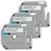 ExtraPrint 3 Pack Compatible Label Tape Replacement for Brother M-K221 MK221 Non-Laminated, 9mm x 8m Black on White for Brother P-Touch PT55 PT65 PT70 PT75 PT80 PT85 PT90 PTM95