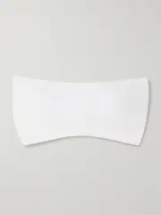 [Commando] Commando - Double Take Lace-trimmed Stretch-jersey Bandeau Bra - White - S/M S/M White