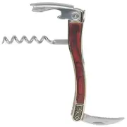 Trudeau Laguiole Red Stablewood Leather Case Waiter's Corkscrew, 5"