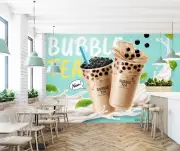 3D Pearl Tea G214 Bubble Tea Milk Tea Shop Wallpaper Wall Murals Self-adhesive