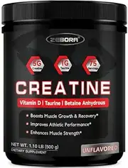 ZEBORA Micronized Creatine Monohydrate Powder for Adults, for Muscle Growth