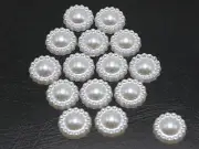200 Pure White Acrylic Flatback Pearl Flower 8mm Half Pearl Scrapbook Craft