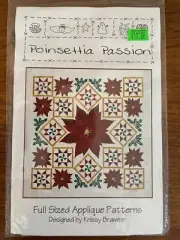 "Poinsettia Passion" Full Sized Applique Quilt Pattern by Krissy Brawner-NIP