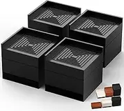 Furniture Risers, Tclouda Bed/Sofa/Desk/Table/Chair Leg/Fridge Lifts to 1.5, 3 and 4 in, Rectangle Adjustable Risers Blocks for Extenders, Heavy Duty Supports Up to 1300 Lbs, 3 in-Black-Square