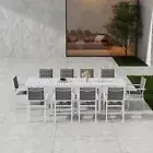 Patio Extendable Aluminium Slatted Outdoor Dining Table