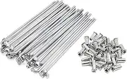 QHQKR 12G Electric Bike Spokes 2.6mm Diameter 20/40pcs Silver Steel Motorcycle Wheel Tire Spokes with Nipples 45-306mm J Bend Bicycle Spoke for E-Bike Tricycle Motorcycle