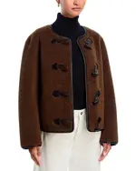 Aqua Cropped Faux Fur Toggle Jacket - Exclusive