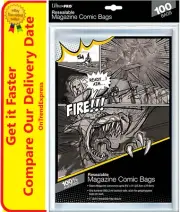 100x Ultra Pro Resealable Magazine Size Clear Comic Bags Sleeves Acid Free