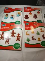 Plastic Candy Molds Angel, Santa, Gingerbread Pops , Deer, Bells & Trees Minis