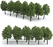 Mystear 50PCS HO OO Scale 1:100 Model Trees 1.4in/3.5cm Train Railroad Park Scenery Architecture Fake Trees for DIY Crafts, Building Model, Landscape