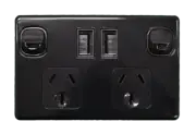 240V 10AMP DOUBLE POLE USB POWER POINT BLACK CARAVAN RV CAMPER ELECTRICAL PARTS