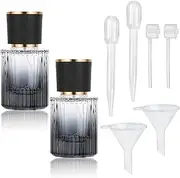 Travel Perfume Refillable Bottle-2 Pack, 30 ml Glass Atomizer Spray Bottles, Portable Perfume Dispenser for Toner, Cologne, and Aftershave-Gradient Black