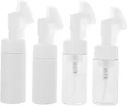 SHERCHPRY 4Pcs Facial Brush with Dispenser Face Brush for Deep Cleansing and Massage Includes Bottles for Skin Care Routine and