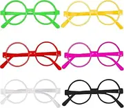 BOZILY Kids Children Plastic Wizard Glasses No Lenses Glasses for Kids Lensless Dressup Glasses Round Novelty Glasses Wizard Round Glasses Frame for Kids Adult Fancy Dress Costume Cosplay Party