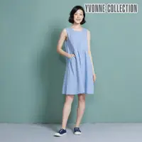 在飛比找誠品線上優惠-YVONNE COLLECTION 雙層紗半開襟無袖洋裝-灰