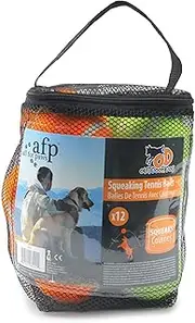 12 Pack Dog Squeaking Tennis Balls - 6.5cm Squeaky Sound Fetch Play Toy