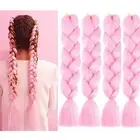 Smooth Long Hair Wig Beautiful Braid Trendy Gradient Color Blonde Ponytail