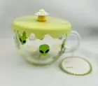Alien Spaceship Glass Mug With Silicone Topper BPA Free By Sheffield Home NWT