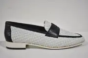 Chanel 17C Black White Braided CC Logo Mule Loafer Moccasin Slip Oxford Flat 37