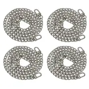 47.2" Flat Purse Chain 4 Pack Black Purse Strap Handbag Chains Straps