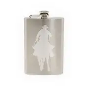 Cowboy silhouette #4 - Gunslinger Horseback Shootout-8 oz etched flask
