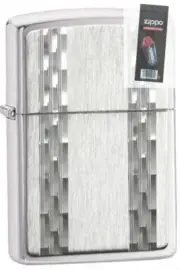 Zippo 24994 vertical lines emblem Lighter + FLINT PACK
