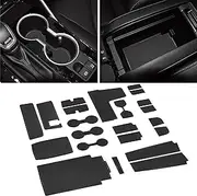 SENSHINE for Toyota Highlander Accessories 2025 2020-2024 Anti Dust Cup Holder Insert Center Console Shifter Trim Door Packet Mats Premium Custom Interior 22PC Set (Bench Seat,Black Trim)