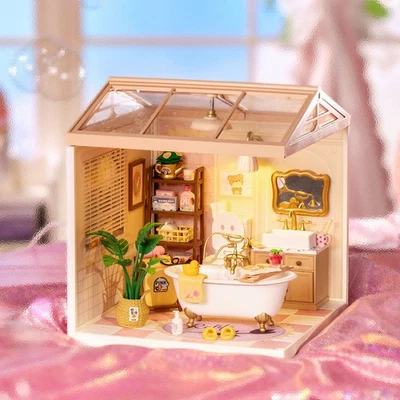 Robotime DW014B Rolife Pop Bubble Bathroom Plastic DIY Miniature House