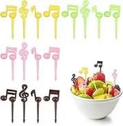 Bekecidi 16 Pieces Music Note Food Picks Cartoon Note Fruit Fork for Kids Mini Toothpick Sets Kids Bento Decorative Fork Party Supplies Cake Dessers
