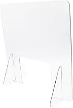 SEWACC Freestanding Sneeze Guard Protective Shield Partition Screen for Desktop Self Standing Barrier for Safe Interaction for Offices and Restaurants