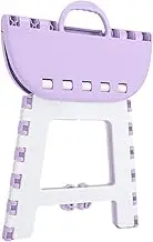Foldable Step Stool Portable Folding Plastic Stool for Camping Fishing Outdoor (Light Purple)