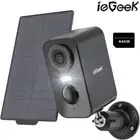 ieGeek Solar Security Camera System Home 3MP WiFi Rechargeable Battery 64G Card