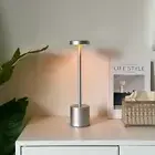 Tove Cordless LED Table Lamp Rechargeable Touch Desk Lamp Portable Bar Silver