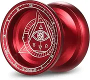 Yoyo for Kids and Adutls, Aluminum Alloy Competitive Yoyo Ball with Strings and Glove and Storage Bag (Colorful and Red)