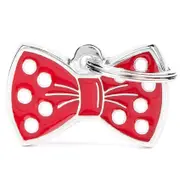 My Family Red Bow Charm Pet ID Tag Red L