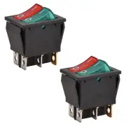 Light Indicator Rocker Switches 2pcs in Red and Green Colors Waterproof
